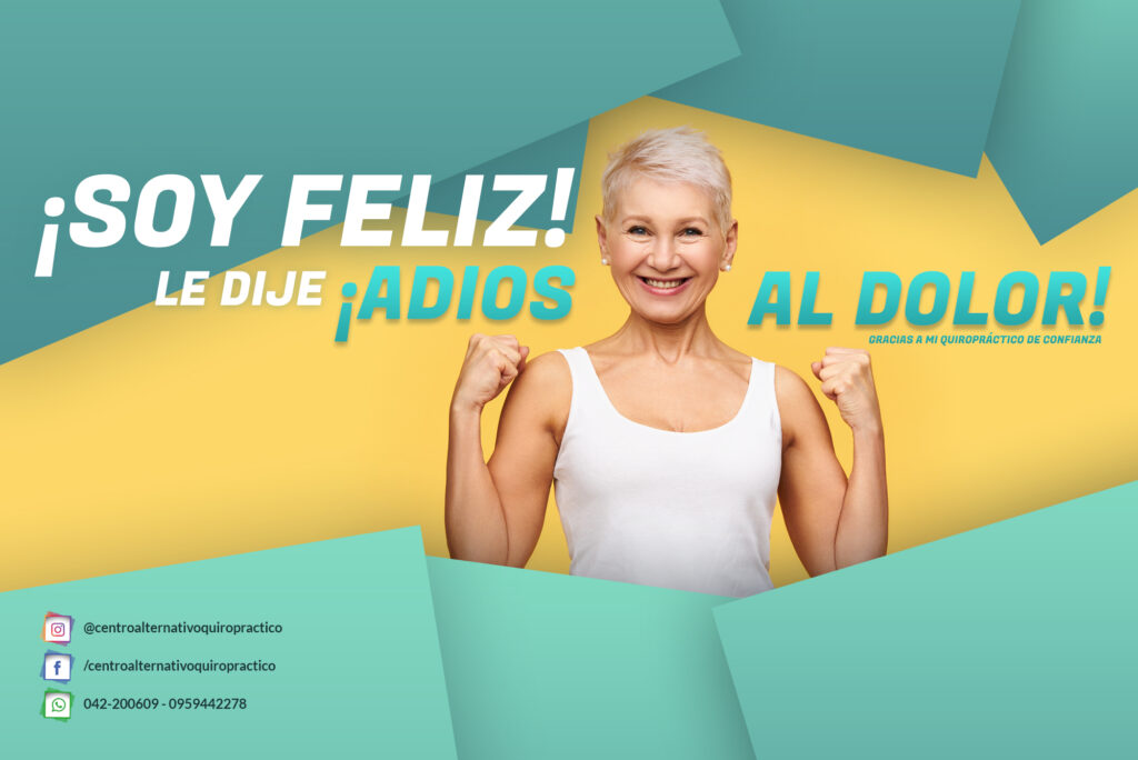 Portada web centro alternativo quiropractico cadios al dolor mujer madura energica 2021